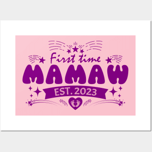 First Time Mamaw Est. 2023-T Shirts | Mother's Day Gift Ideas Posters and Art